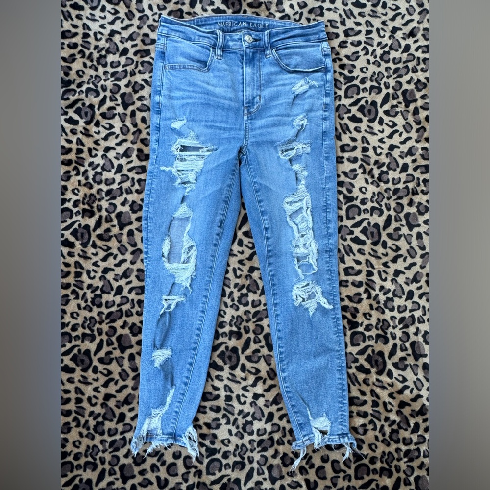 Ripped American Eagle Outfitters NE(X)T LEVEL STRETCH Super Hi-Rise Jegging